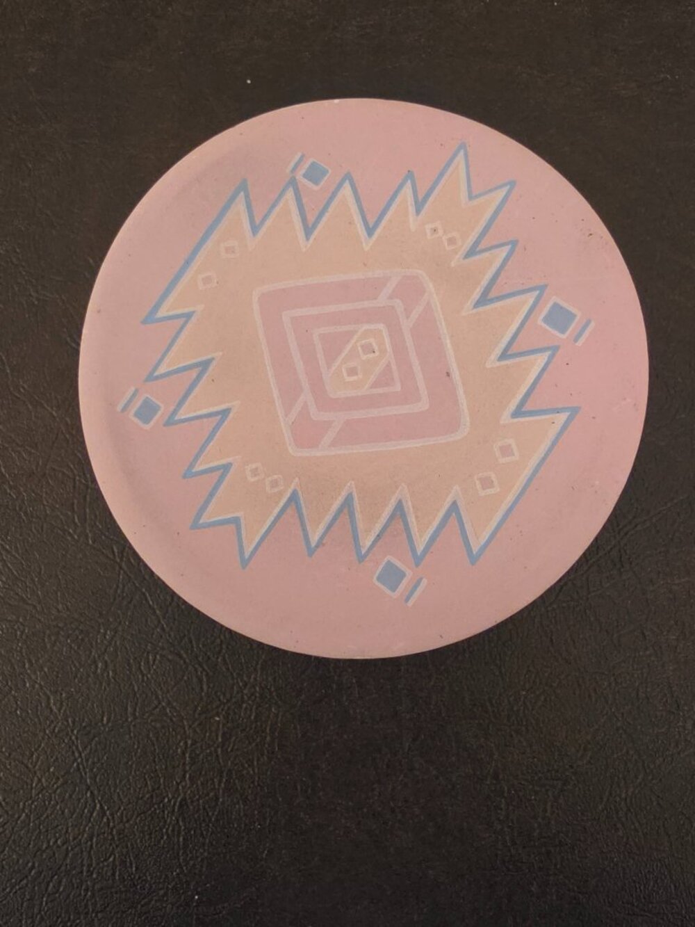 Set of 4 vintage sandstone coasters Sandstone Creations Coasters Tribal Pink